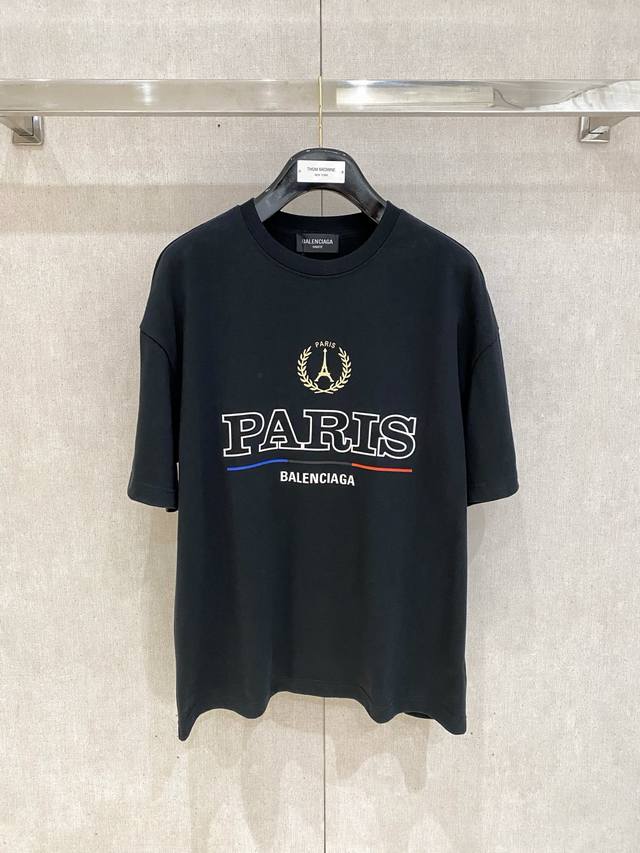 Balenciaga 2025Ss Early Spring New Product Runway Style Printed Cotton Round Nec