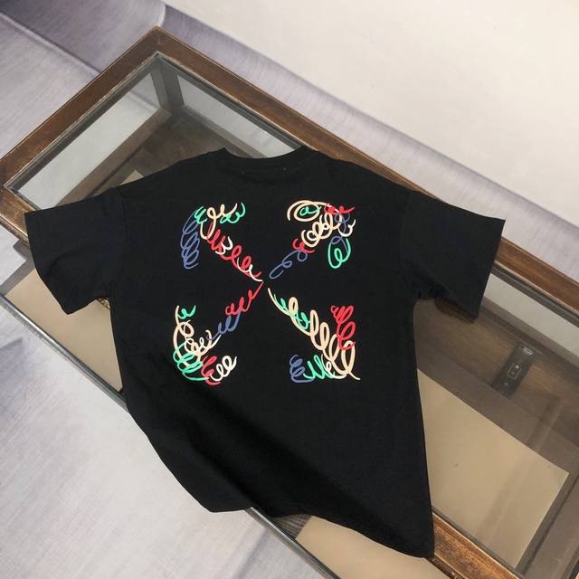 C Off-White 2025Ss Spring and Summer New Couple Round Neck T-shirt Luxury Brand