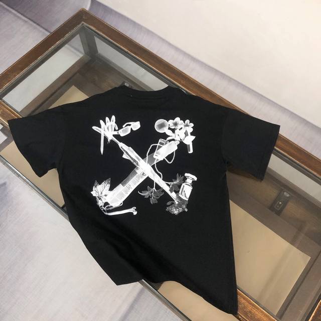 C Off-White 2025Ss Spring and Summer New Couple Round Neck T-shirt Luxury Brand