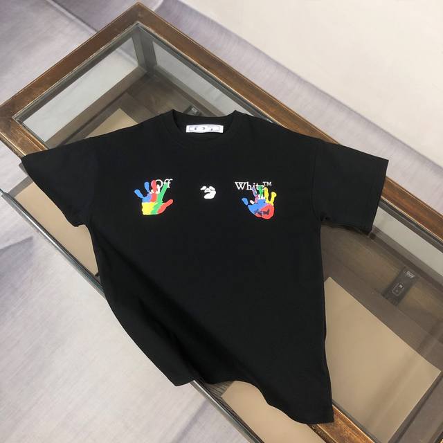 C Off-White 2025Ss Spring and Summer New Couple Round Neck T-shirt Luxury Brand