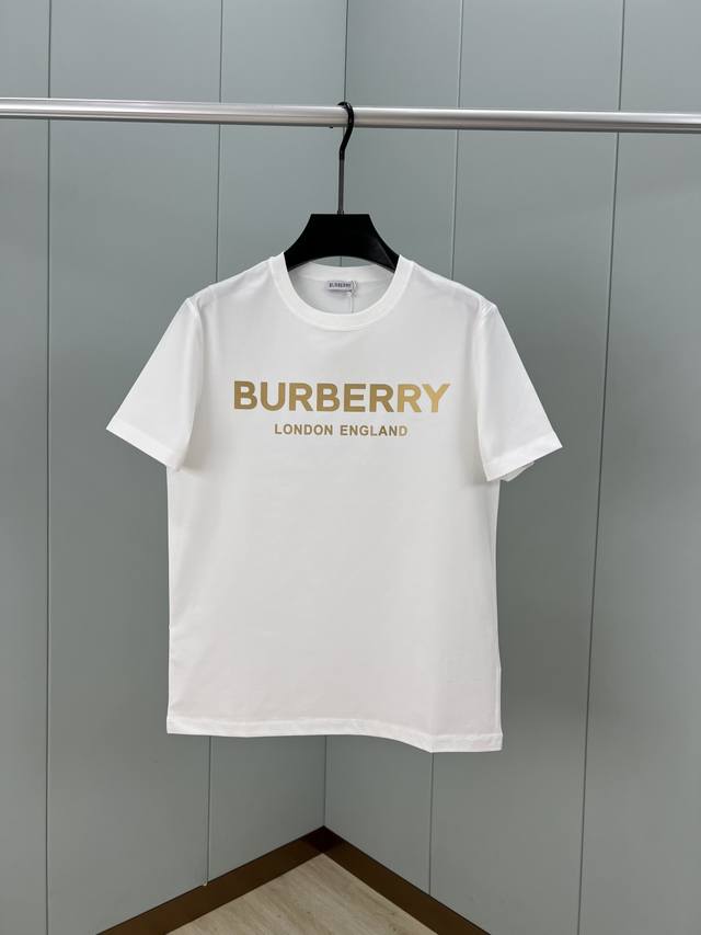 Burberry summer brand classic three-dimensional letter logo short-sleeved T-shir