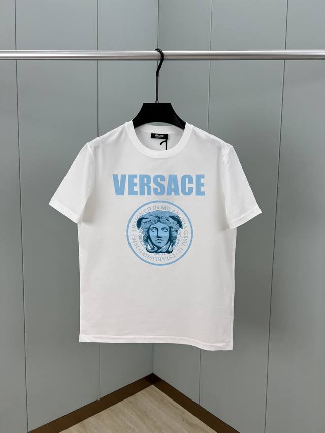 Versace 25 Summer new men's short-sleeved T-shirt with Medusa Rock logo digital