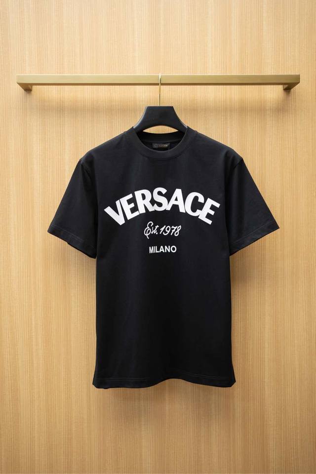 2025Vsc latest T-shirt classic letter print logo top grade cotton fabric normal