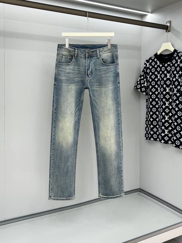 Cd25Ss Spring and summer new fashion retro washed nostalgic jeans, men's back wa