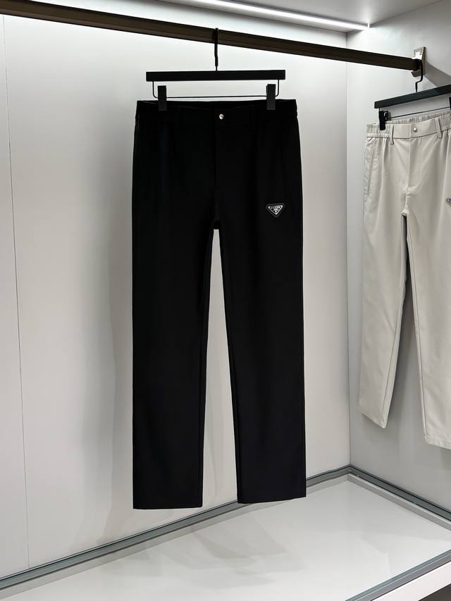 Pra2025Ss Spring and summer new casual pants, luxury classic brand triangle logo