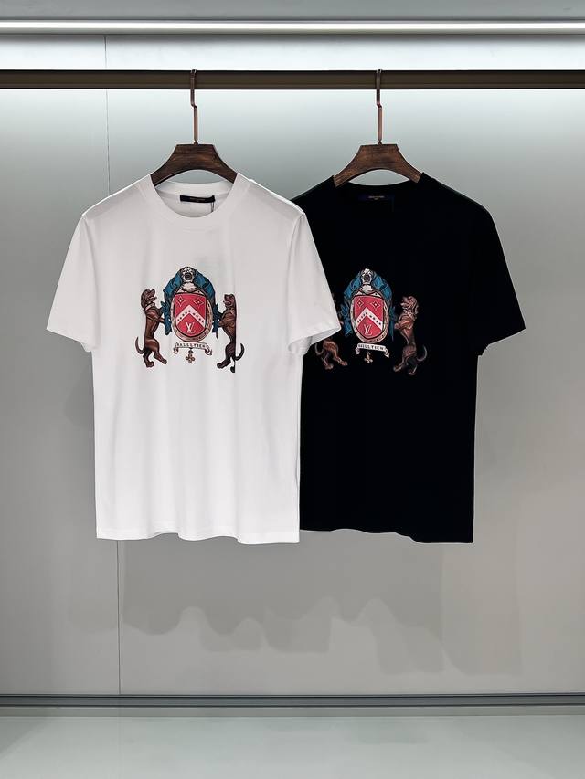 Group photo details 2025Ssl double dog logo round neck short sleeves The fabric