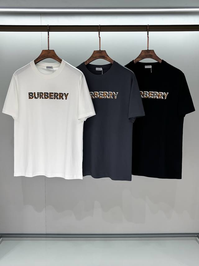 Photo details 2025 Spring and Summer new round neck short sleeve Burb big logo o