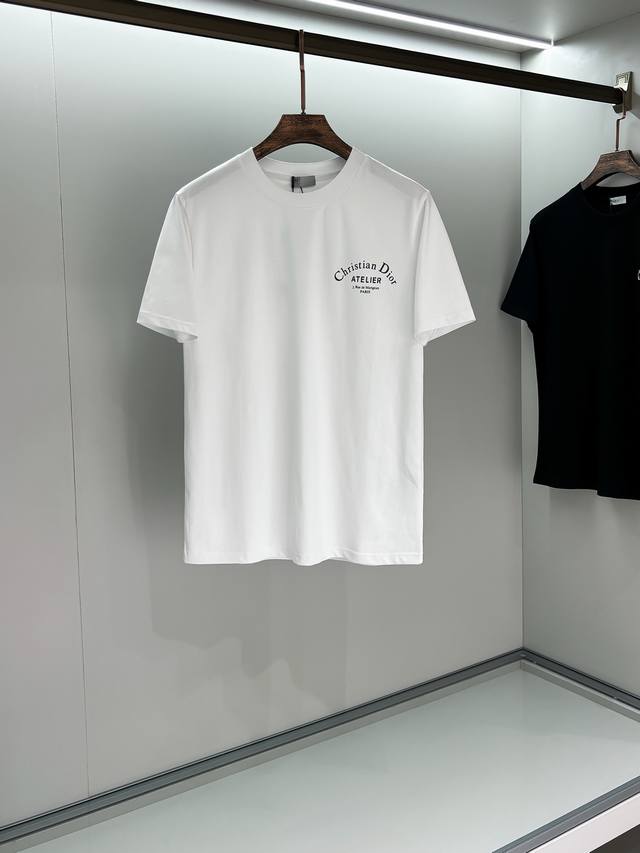Letter Logo has luminous effect 2025Ss spring and summer new round neck short s