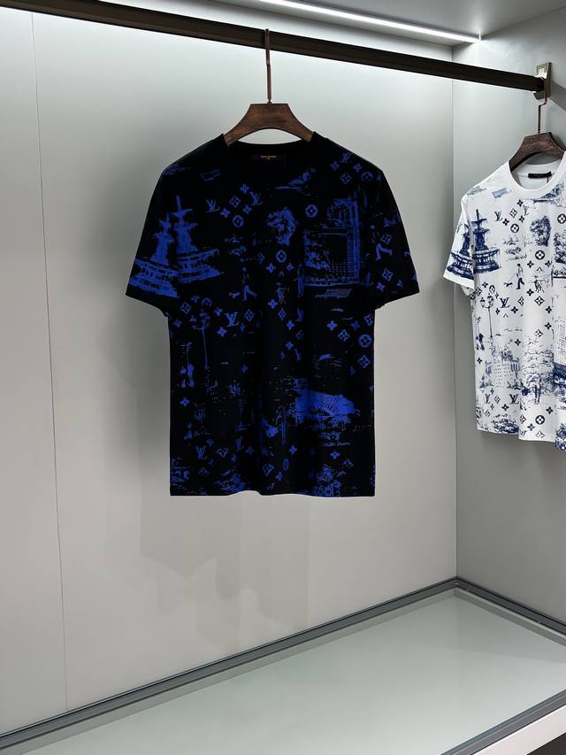 25Ss New Summer Series! -L*Ouis Men's Round Neck Short Sleeve T-shirt, Weight 26