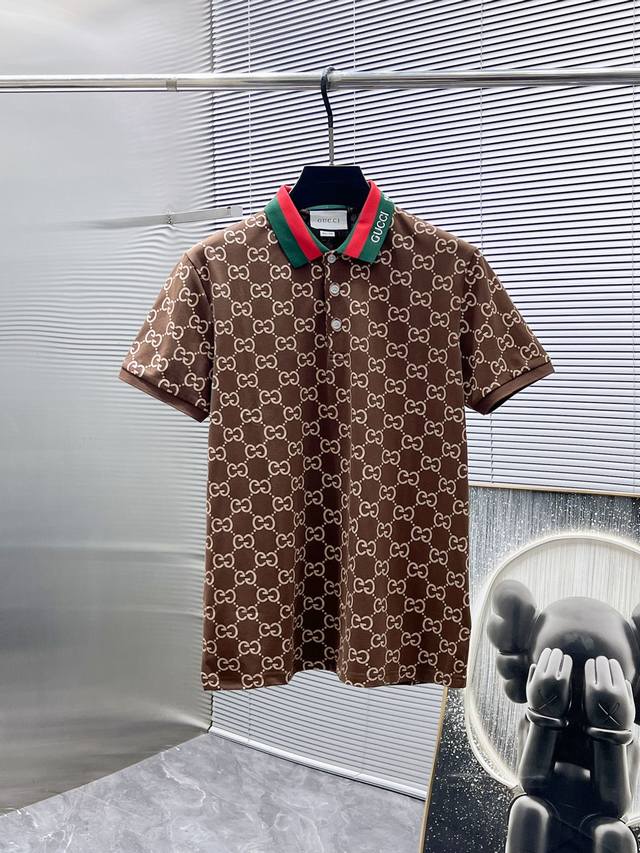 Gucci 2025Ss summer new style lapel short-sleeved T-shirt Polo shirt, high-end v