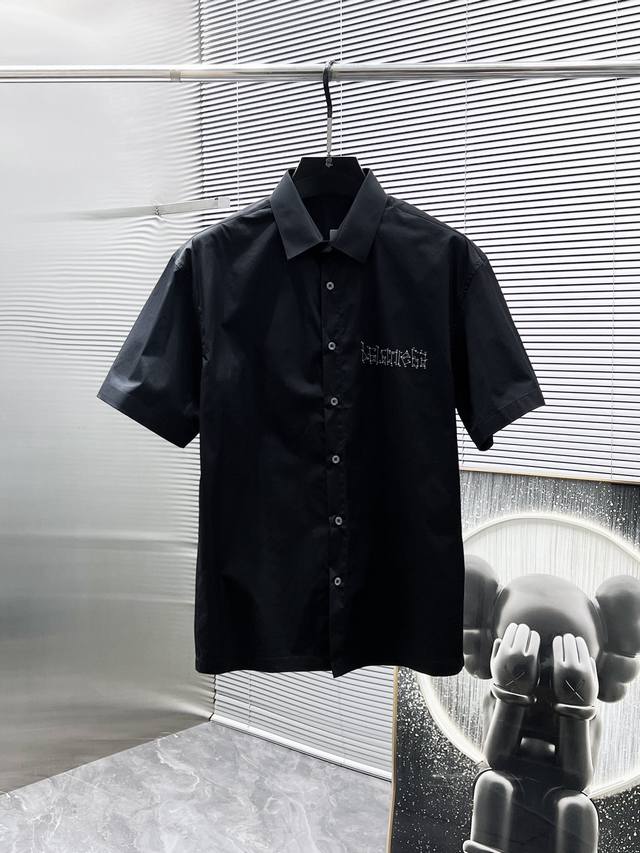 Balenciaga 2025Ss new men's short-sleeved shirt, high-end version! Custom-made