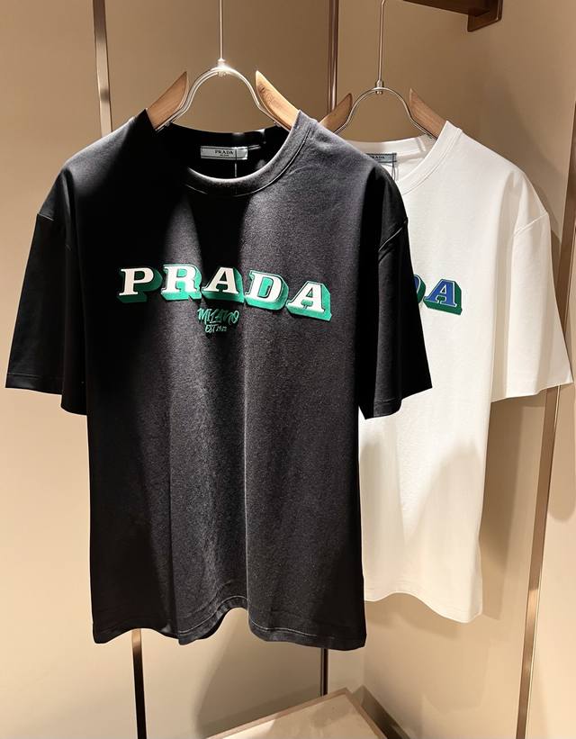 Prad*A 2025 Spring and Summer new men's and women's short-sleeved T-shirts, the