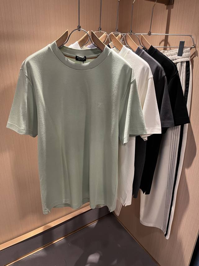 Ermenegildo Zeg*A 2025 Spring and Summer New Men's Short Sleeve Casual Short Sle