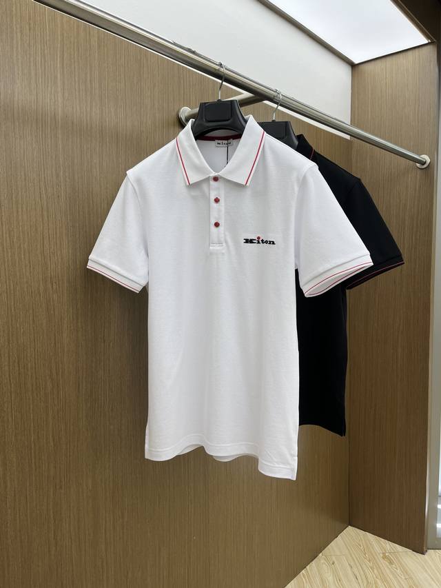 Kiton 2520Ss New Summer Logo Men's Lapel Polo Shirt! Classic business men's styl