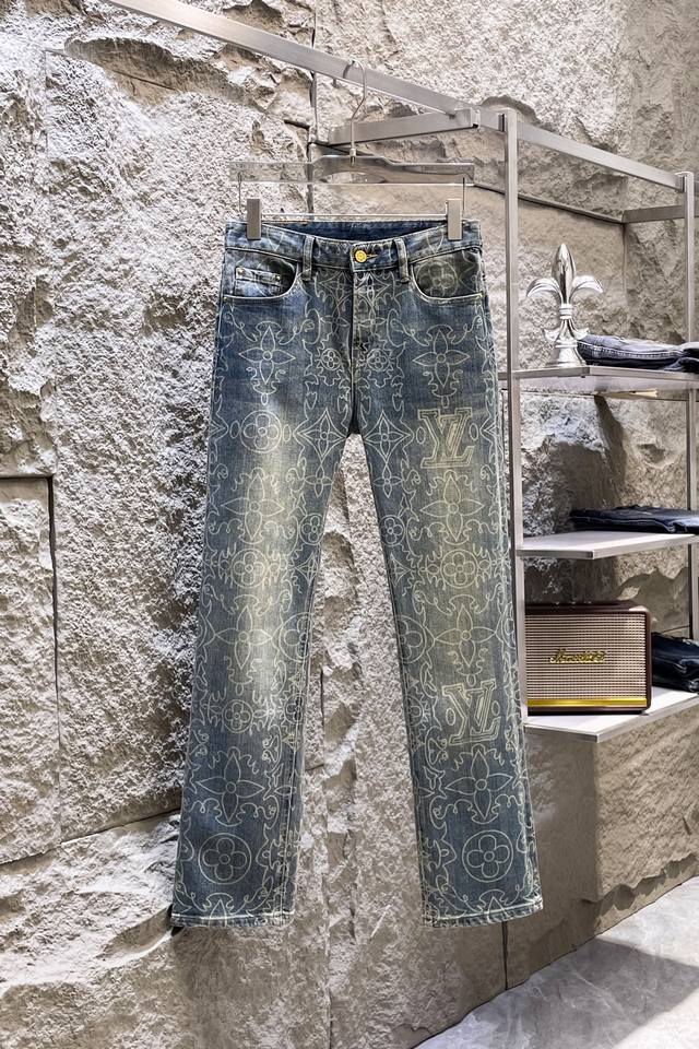 Lv Louis Vuitton autumn and winter new wide-leg denim washed original high-end s