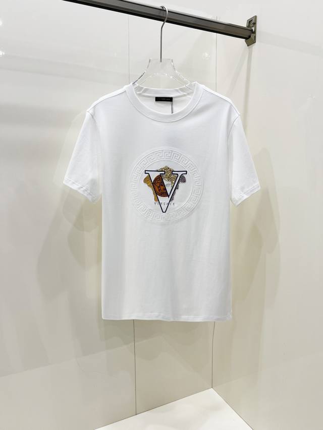 Versace Versace 2025 Spring and Summer new unisex short-sleeved T-shirt, the lat
