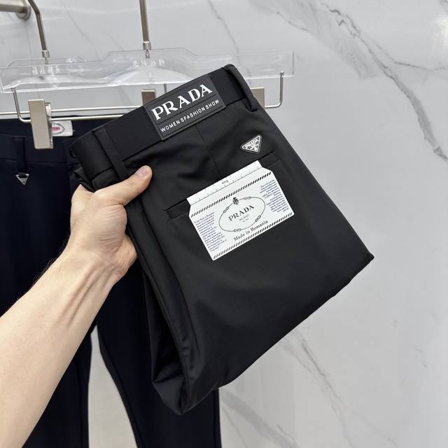 Prad* Prada 2025 Spring and Summer new casual pants, sold on the official websit