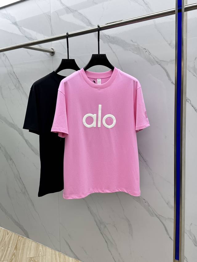 Alo 2025 Spring and Summer New Release Counter Latest Short-sleeved Round Neck T