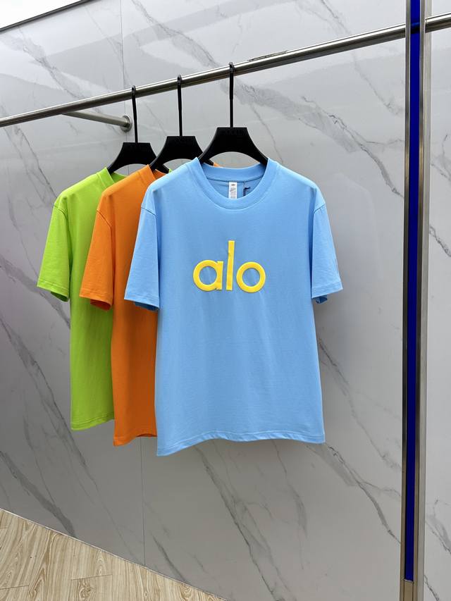 Alo 2025 Spring and Summer New Release Counter Latest Short-sleeved Round Neck T