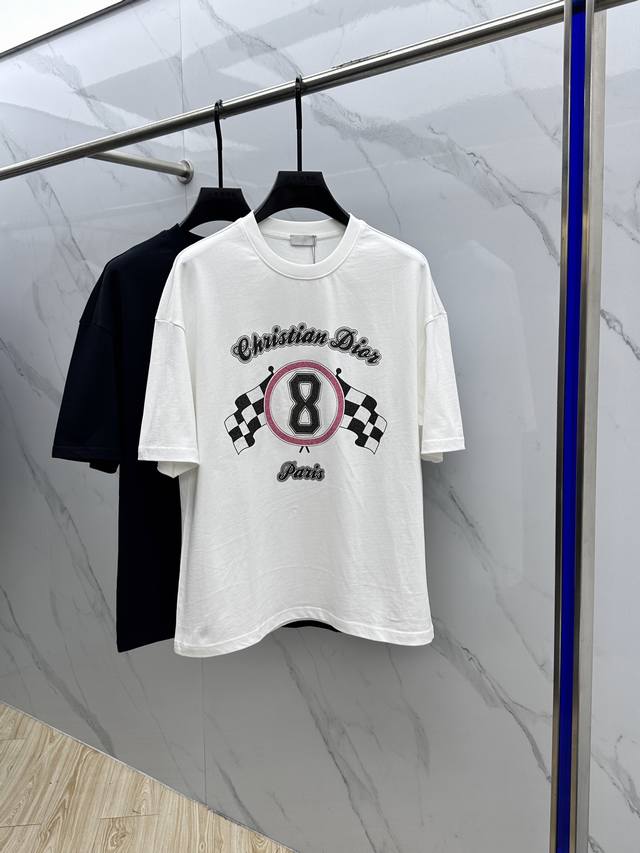 Christian Dior Dior 2025Fw Spring and Summer new round neck T-shirt, three-dimen