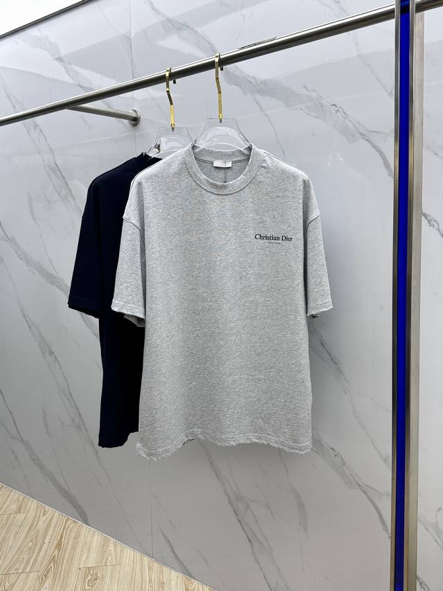 Christian Dior Dior 2025Fw Spring and Summer new round neck T-shirt, three-dimen
