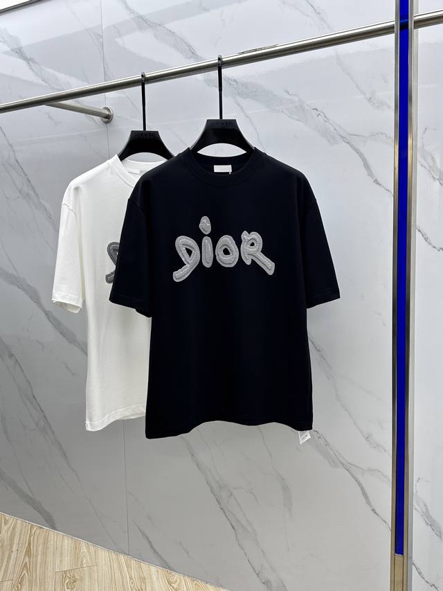 Dior*Dior 2025Fw Spring and Summer new round neck T-shirt for outerwear, three-d