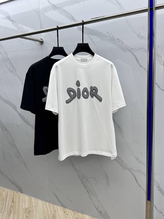 Dior*Dior 2025Fw Spring and Summer new round neck T-shirt for outerwear, three-d