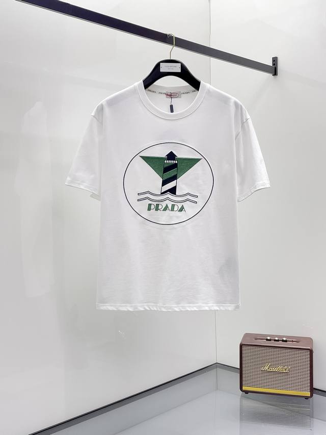 Prada 2025 new summer short-sleeved T-shirt, the first exclusive online release