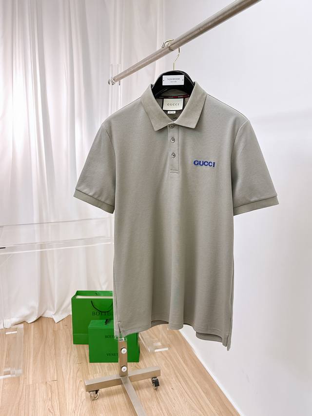 Gucci 2025 Spring and Summer new men's short-sleeved Polo shirt, the brand's la