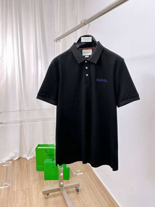 Gucci 2025 Spring and Summer new men's short-sleeved Polo shirt, the brand's la