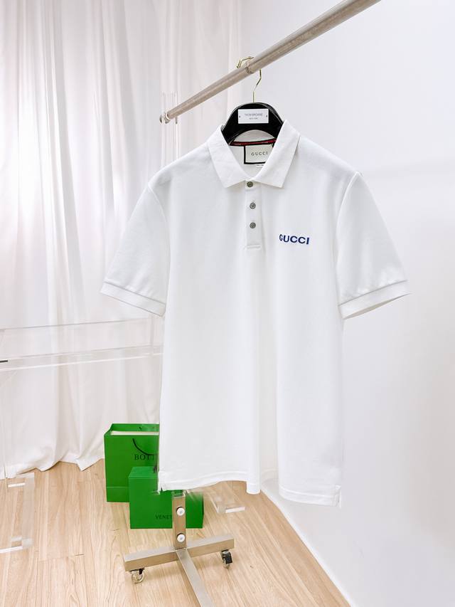 Gucci 2025 Spring and Summer new men's short-sleeved Polo shirt, the brand's la