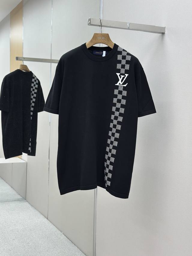 Louis Vuitton 25Ss new racing knitted short sleeves Customized 260G cotton doubl