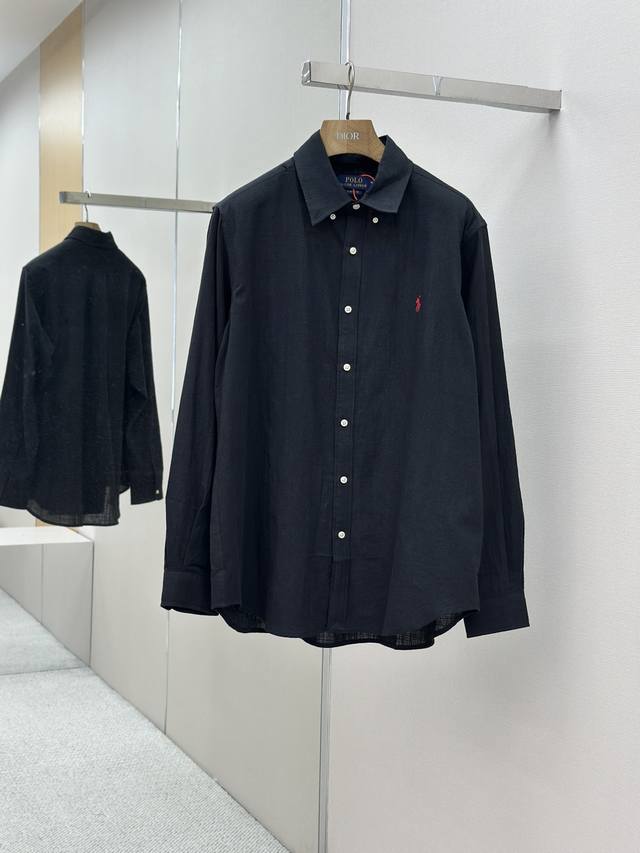 Ralph Lauren embroidered linen shirtSelected superior linen material has a natur