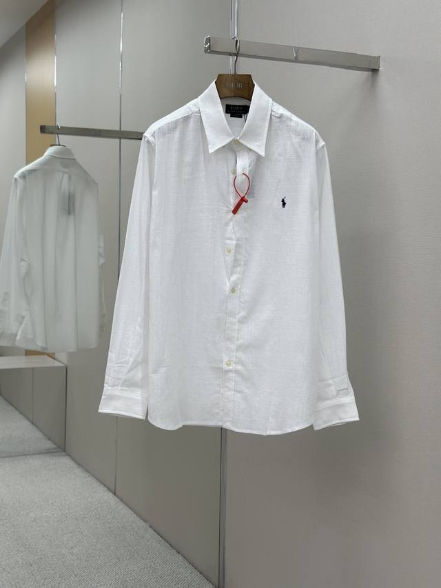 Ralph Lauren embroidered linen shirtSelected superior linen material has a natur