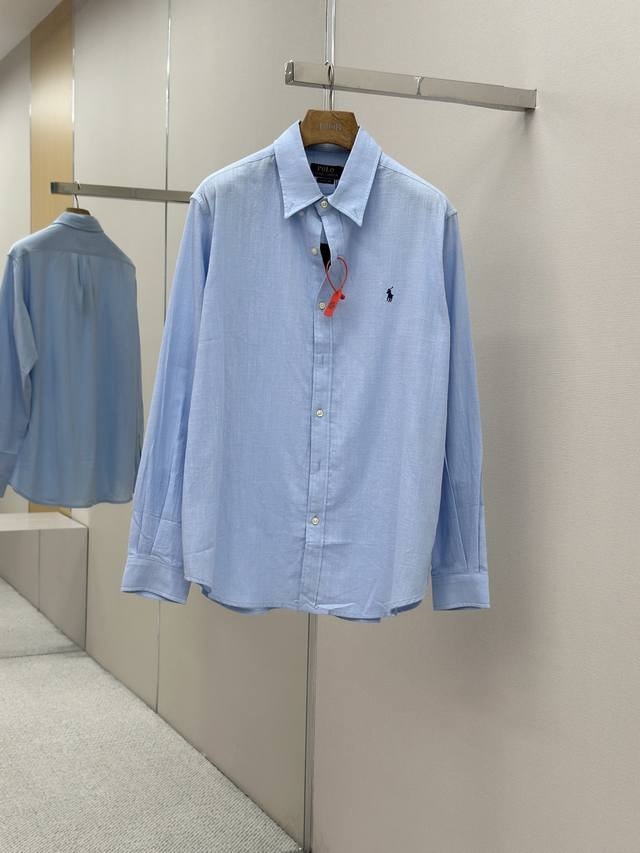 Ralph Lauren embroidered linen shirtSelected superior linen material has a natur