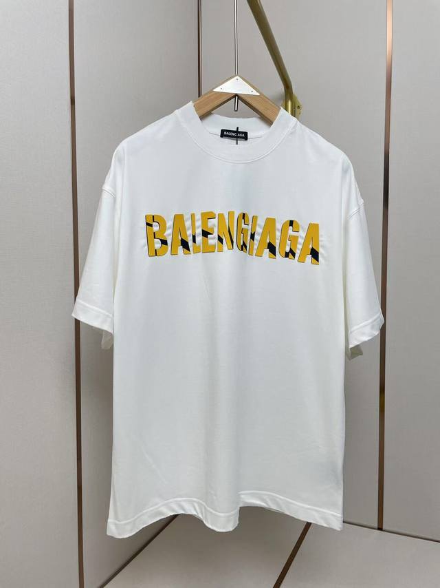 Balenciaga's new silicone letter T-shirt 3D three-dimensional silicone printing