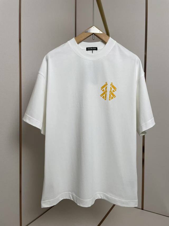 Balenciaga 2025 new double BT shirt three-dimensional silicone letters 320 gram