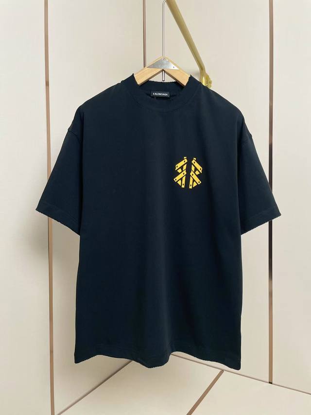 Balenciaga 2025 new double BT shirt three-dimensional silicone letters 320 gram