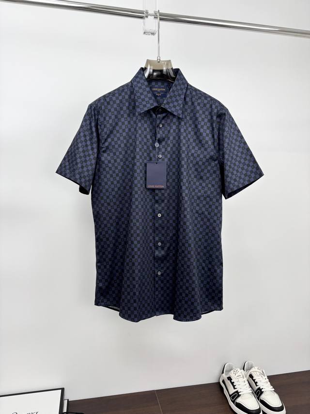 Lv The latest summer men's must-have shirt, 100% Lutai cotton, comfortable and b