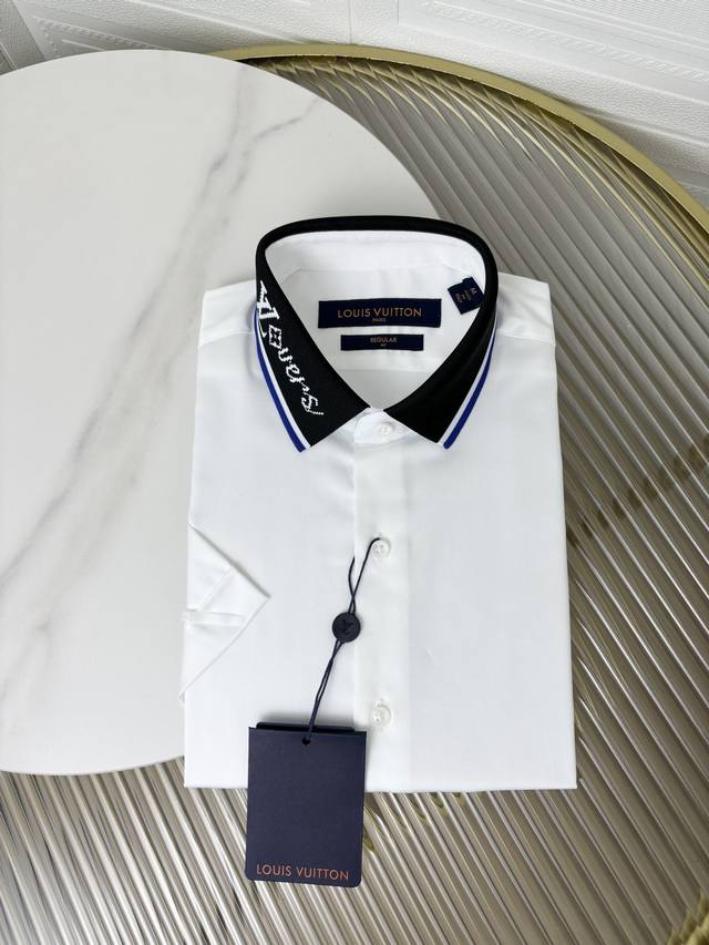 Lv Men's business casual cotton short-sleeved shirt, trade company channel goods