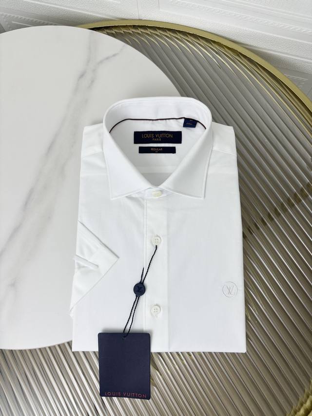 Lv Men's business casual cotton short-sleeved shirt, trade company channel goods