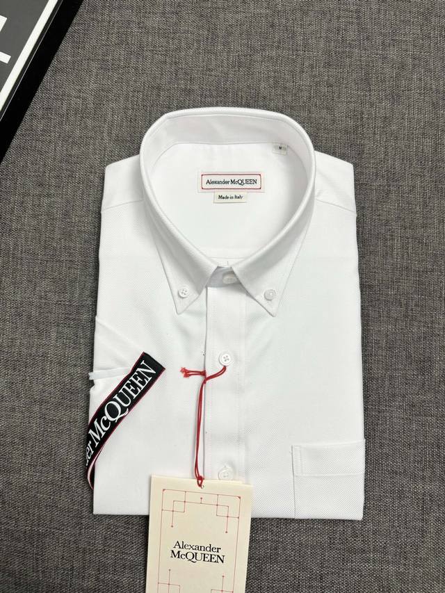 Amq Men's business casual poplin cotton short-sleeved shirt, trade company chann