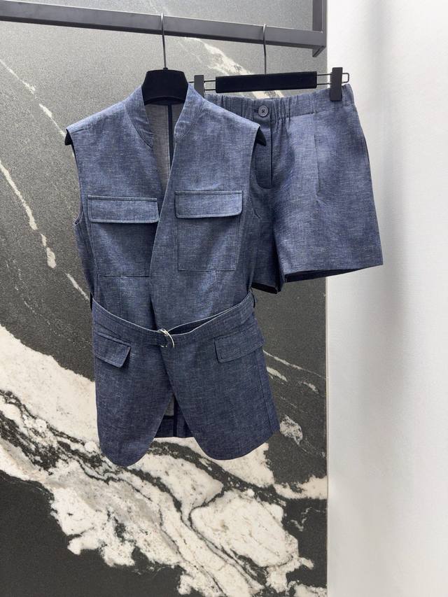 Bc 25Ss New spring and summer old money style outfit minimalist linen cotton den
