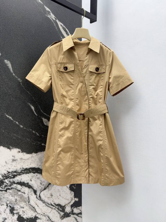 Bv 25Ss New arrival in spring and summer Lapel oblique buttoned shirt dress Urba