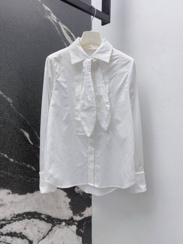 Loe 25Ss New arrival for spring and summer Pleated flower knot shirt Cute girlis