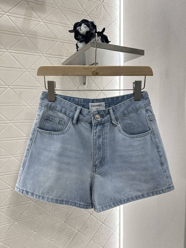 Chane*2025 New arrivals High waist washed denim shorts Customized Yb twill cotto