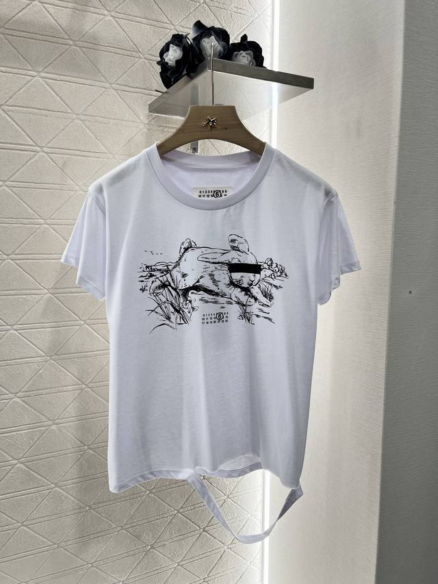 Mm6*2025 New arrivals Ripped round neck print Customized Yb Original cotton mate
