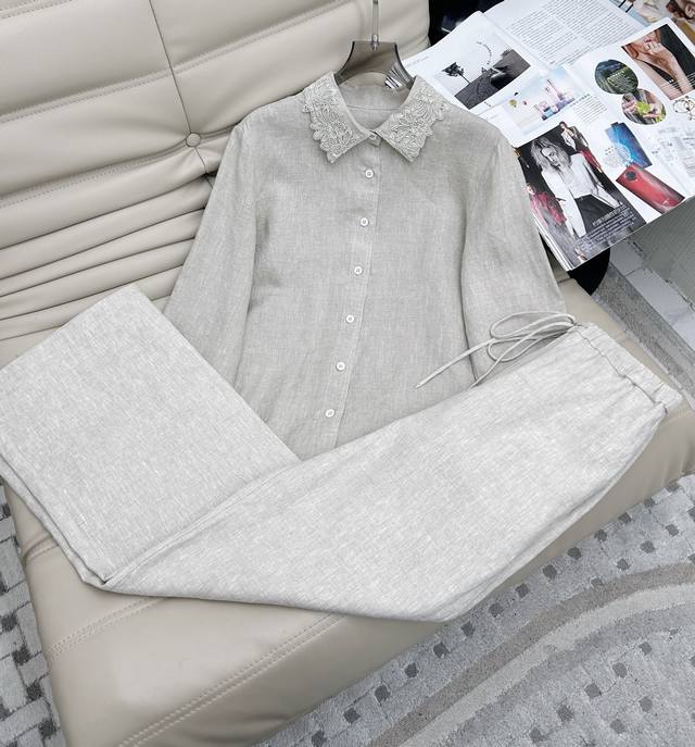 25 new 100% linen embroidered shirt, elegant embroidered long-sleeved shirt, wit