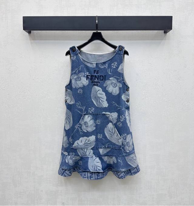 Fend*2025 New arrivals Laser printed denim vest dress Customized Yb imported twi