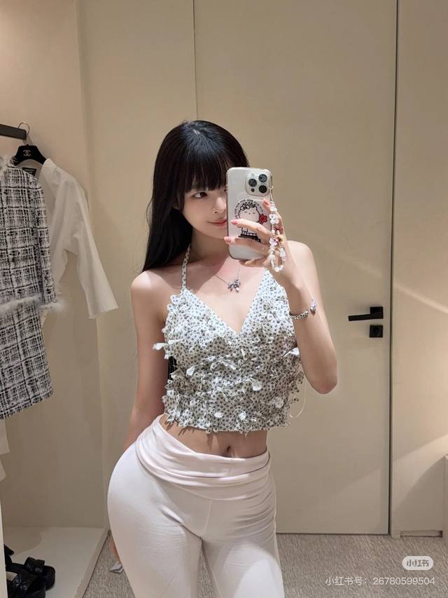 skirt suspenders Chane* 25Ss early spring new heavy-duty flower skirt suspender